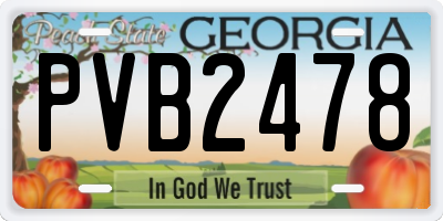 GA license plate PVB2478