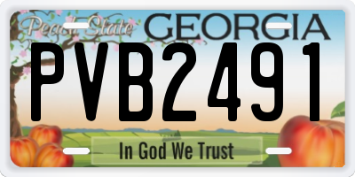 GA license plate PVB2491