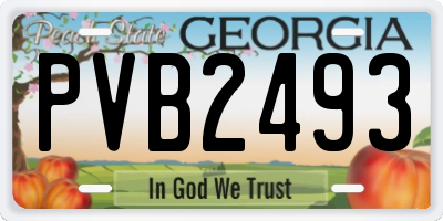 GA license plate PVB2493