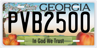 GA license plate PVB2500