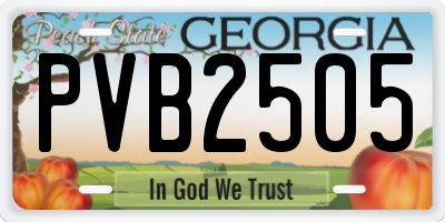 GA license plate PVB2505