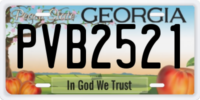GA license plate PVB2521