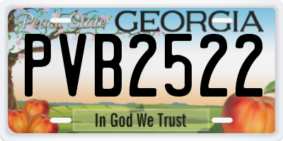 GA license plate PVB2522