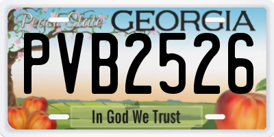 GA license plate PVB2526
