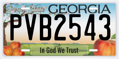 GA license plate PVB2543