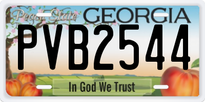 GA license plate PVB2544