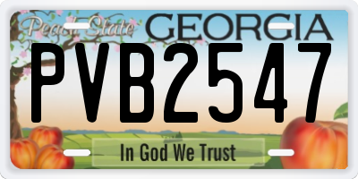GA license plate PVB2547