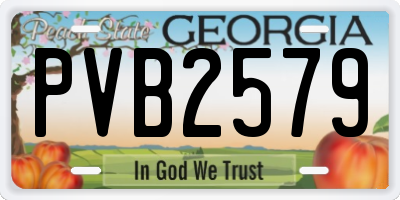 GA license plate PVB2579