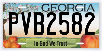 GA license plate PVB2582