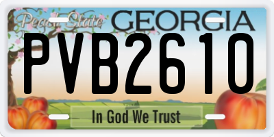 GA license plate PVB2610