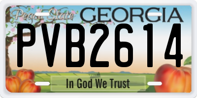 GA license plate PVB2614