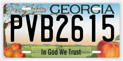 GA license plate PVB2615