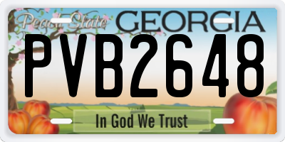 GA license plate PVB2648