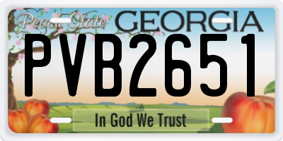 GA license plate PVB2651