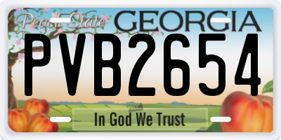 GA license plate PVB2654