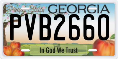 GA license plate PVB2660