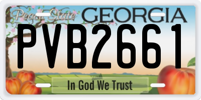 GA license plate PVB2661