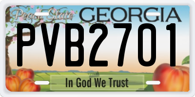 GA license plate PVB2701