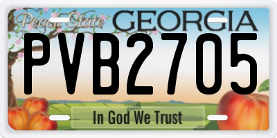 GA license plate PVB2705