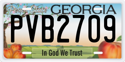 GA license plate PVB2709
