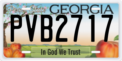 GA license plate PVB2717
