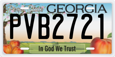 GA license plate PVB2721