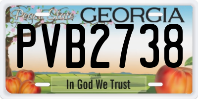 GA license plate PVB2738