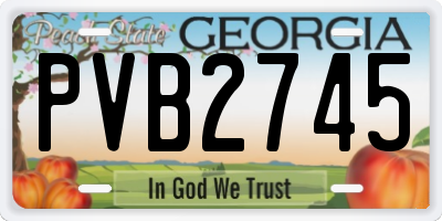 GA license plate PVB2745