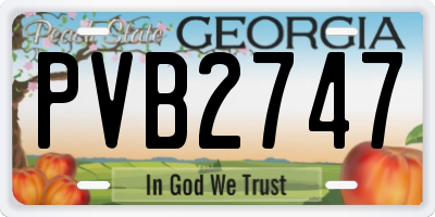 GA license plate PVB2747