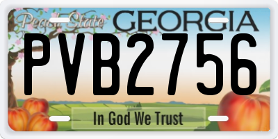 GA license plate PVB2756