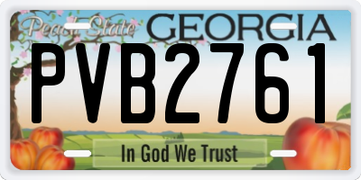 GA license plate PVB2761