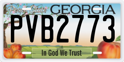 GA license plate PVB2773