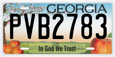 GA license plate PVB2783