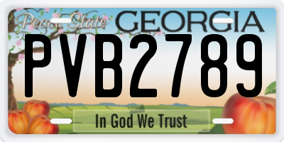 GA license plate PVB2789