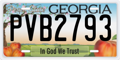 GA license plate PVB2793
