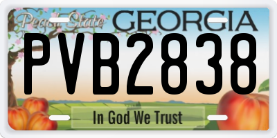 GA license plate PVB2838