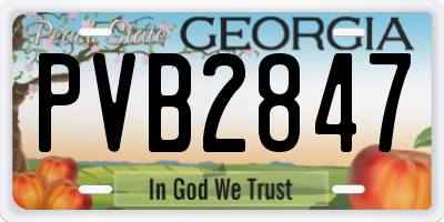 GA license plate PVB2847