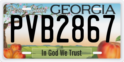GA license plate PVB2867