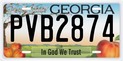 GA license plate PVB2874