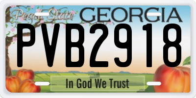 GA license plate PVB2918