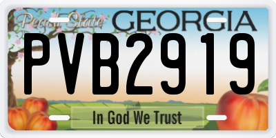 GA license plate PVB2919