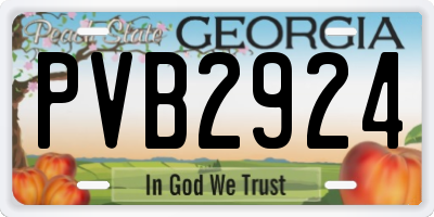 GA license plate PVB2924