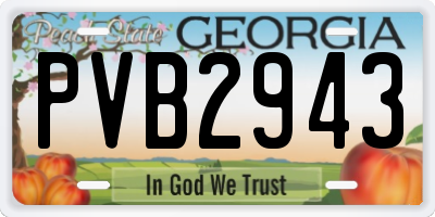 GA license plate PVB2943