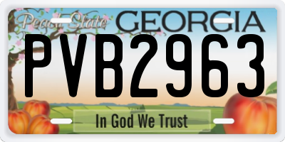 GA license plate PVB2963