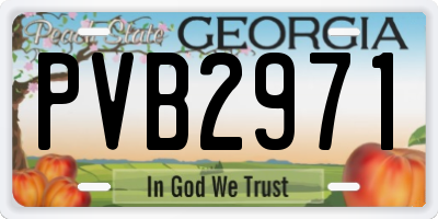 GA license plate PVB2971