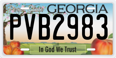 GA license plate PVB2983