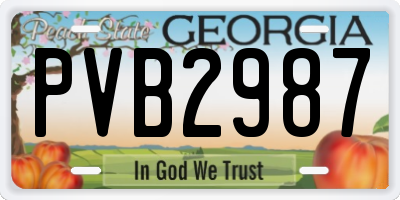 GA license plate PVB2987
