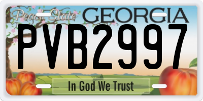 GA license plate PVB2997