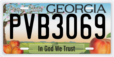 GA license plate PVB3069