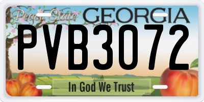 GA license plate PVB3072